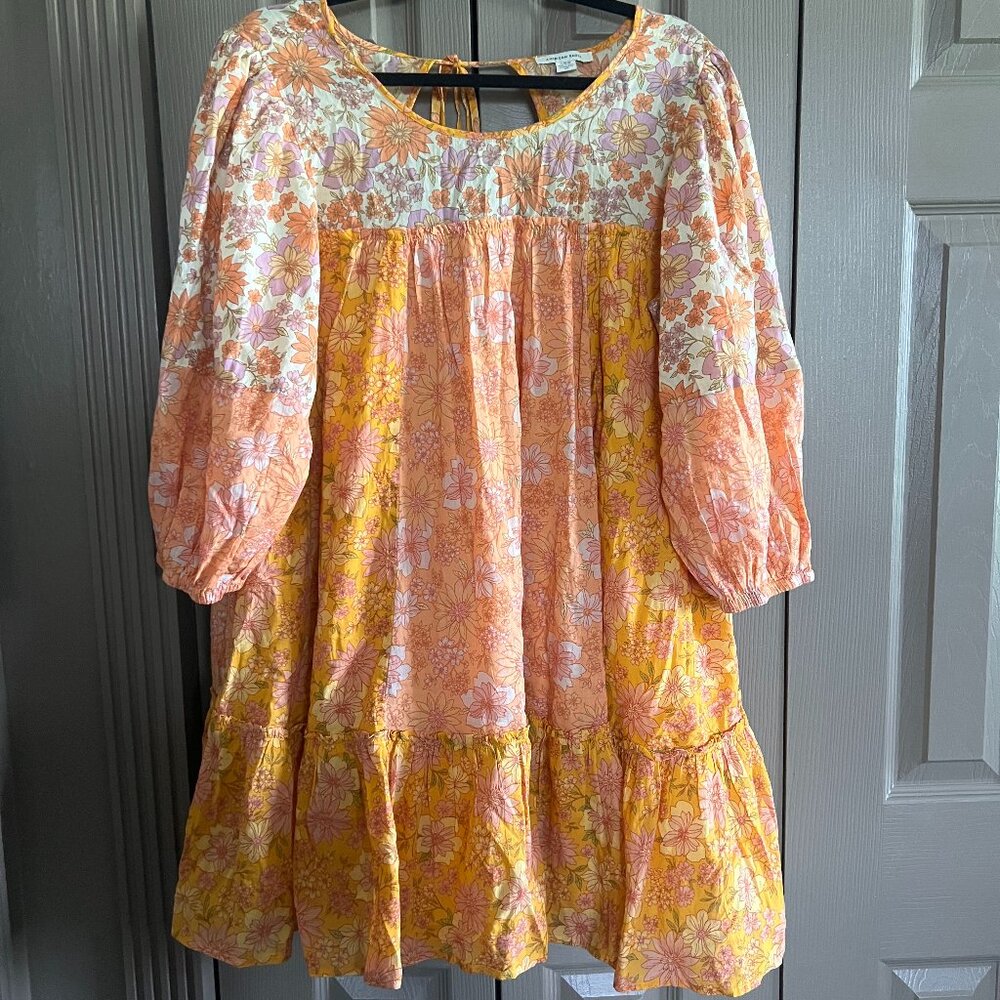 AE Loose Long Sleeve Floral Mini Dress